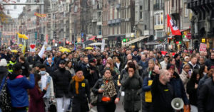 Ολλανδία, διαδήλωση, κορωνοϊός