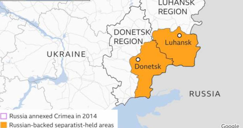 Ντονμπάς Ουκρανία Ρωσία Πόλεμος χάρτης