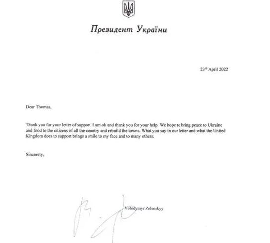 Επιστολή Ζελένσκι σε βρετανό μαθητή