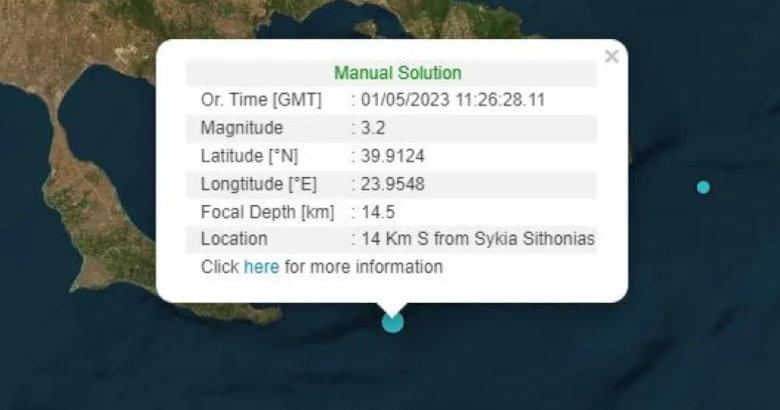 σεισμός, Χαλκιδική