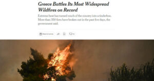 New York Times για φωτιές Ελλάδα